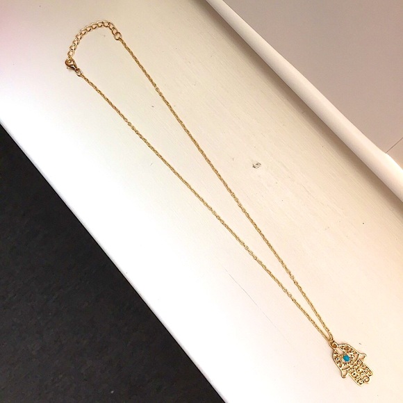 🔴5/$15🔴CLEARANCE Turquoise Hamsa Necklace NEW - Picture 5 of 11